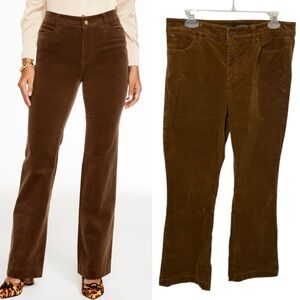 Talbots CORDUROY FLARE LEG STRETCH  PANTS 5 pocket  sz 8 brown dark walnut